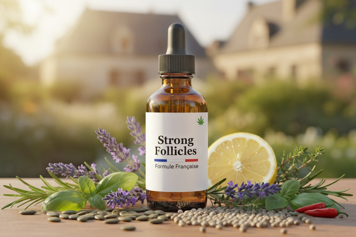 Essential oil formula supporting hair growth