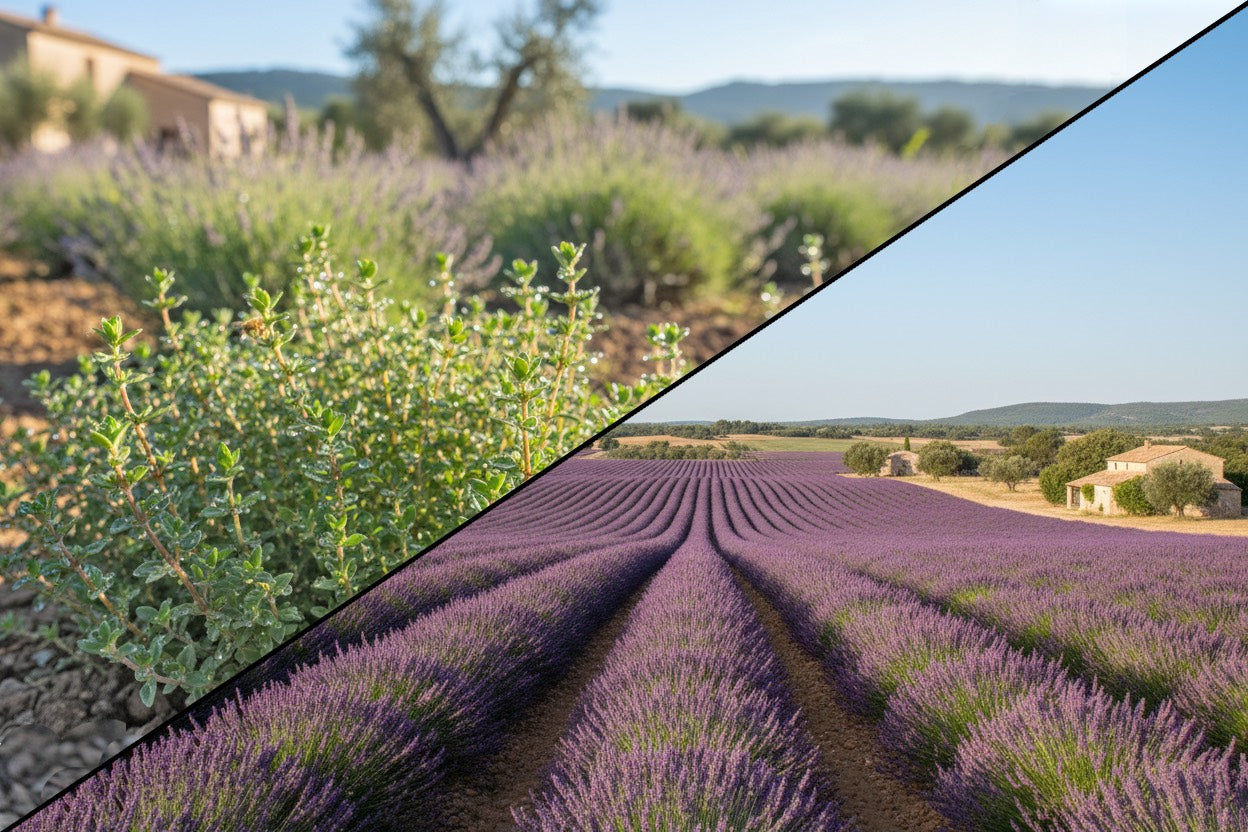 Thyme essential oil and lavender essential oil